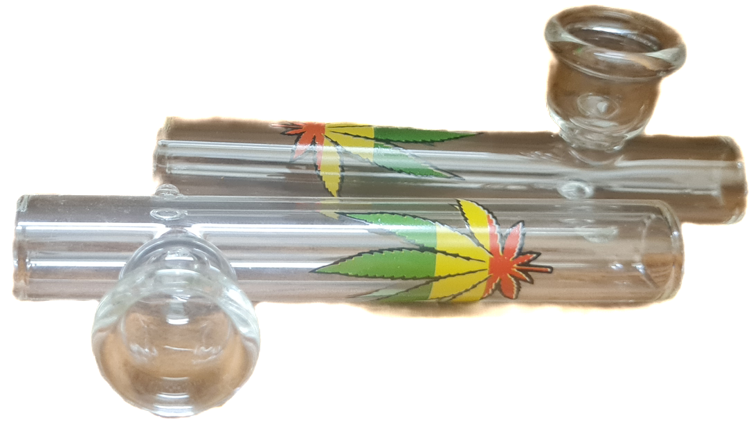 Pipe Glass Rasta Leaf